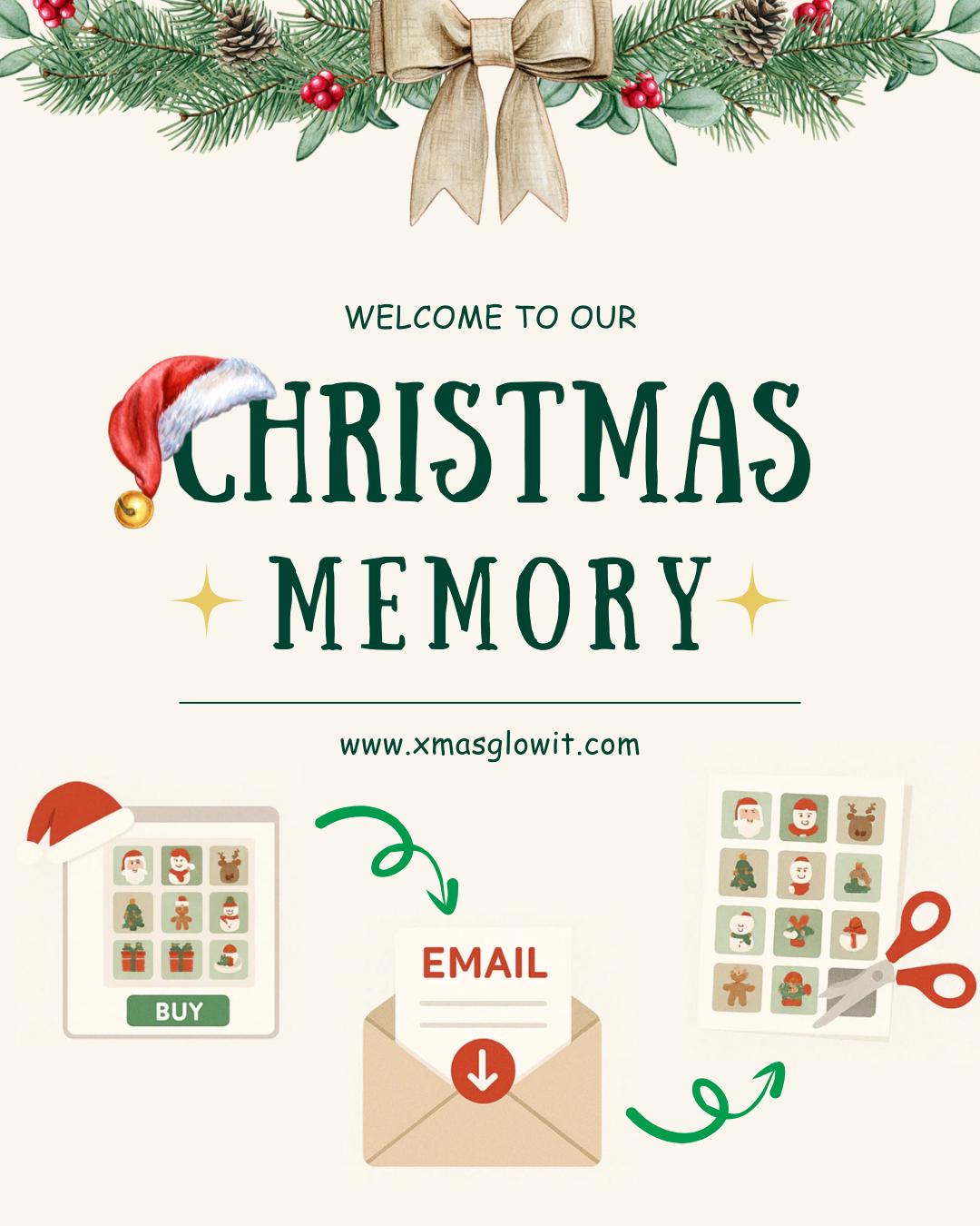 “Christmas Memory Game” – Printable Holiday Matching Cards for Kids &amp; Families