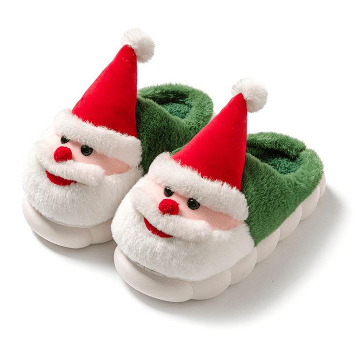 “Winter Cheer” Santa Slippers – Cozy Elegance for the Holiday Season